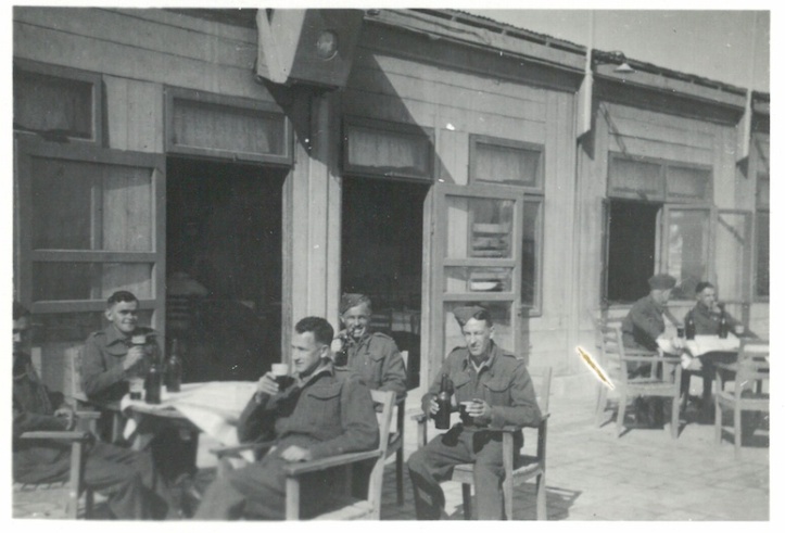 Party outside cafe on shore of Dead Sea - Palestine (Stuart Sillars 5th from left)