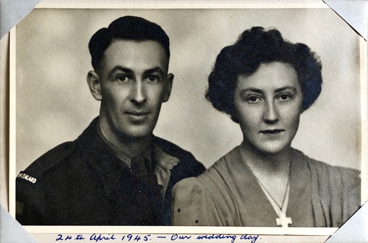 Stuart and Margaret Sillars (nee Wootton) on their wedding day - 24th April 1945